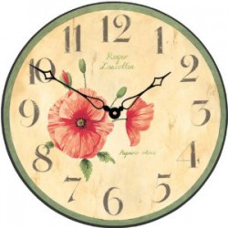 Pendule murale 36cm Les Coquelicots
