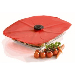 couvercle silicone 33cm coquelicot