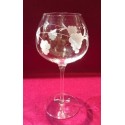 6 Super 35Cl Glasses Carved Grape Wine