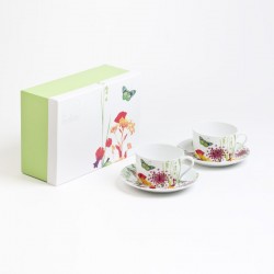 coffret 6 tasses à thé Porcelaine Tutti Fiori