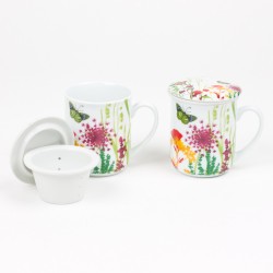 coffret 2 tasses déjeuner Porcelaine Tutti Fiori