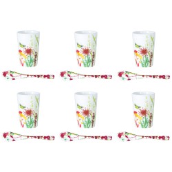 coffret 6 tasses expresso Porcelaine Tutti Fiori