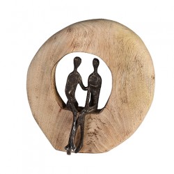 Sculpture couple support bois "Casablanca"