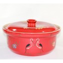 Terrine ronde cigogne rouge. 2 tailles disponibles