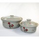 Terrine ronde cocotte gris. 2 tailles disponibles