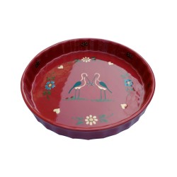 Pie pan red stork