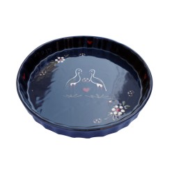 Pie pan blue stork