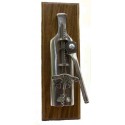 Wall corkscrew Bottle in cast iron and pewter