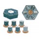 Coffret 6 tasses café 11cl soucoupe bambou Jungle