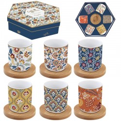 6 coffee cup with bamboo saucer Abundance