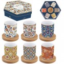 6 coffee cup with bamboo saucer Abundance