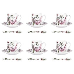 coffret 6 tasses expresso Porcelaine champêtre