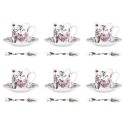 coffret 6 tasses expresso Porcelaine champêtre