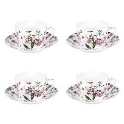 coffret 4 tasses à thé Porcelaine Champêtre