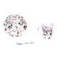 coffret 4 tasses mixte Porcelaine champêtre