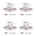 coffret 4 tasses mixte Porcelaine champêtre