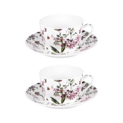 coffret 2 tasses déjeuner Porcelaine champêtre