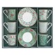Coffret 6 tasses café 10cl avec soucoupe Floral Fantasy
