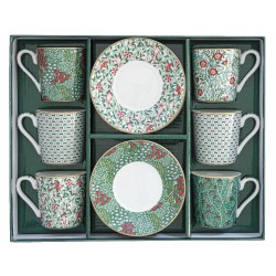 Coffret 6 tasses café 10cl avec soucoupe Floral Fantasy