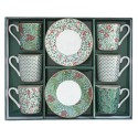 Coffret 6 tasses café 10cl avec soucoupe Floral Fantasy