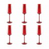 6 red champagne glasses 50cl
