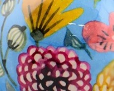 bleu - fleurs orientales